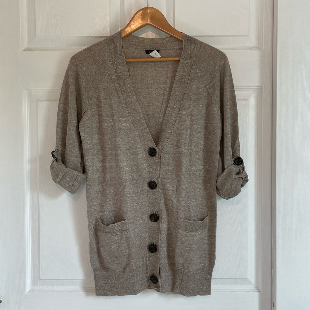 J. Crew Cardigan with Button-Tab Sleeve